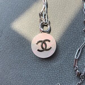 CHANEL Iridescent Pink Zipper Pendant Necklace Not Included